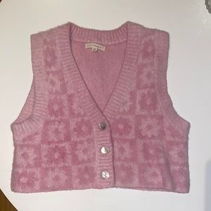 Pacsun LA Hearts‎ Cropped Jacquard Floral Sweater Vest